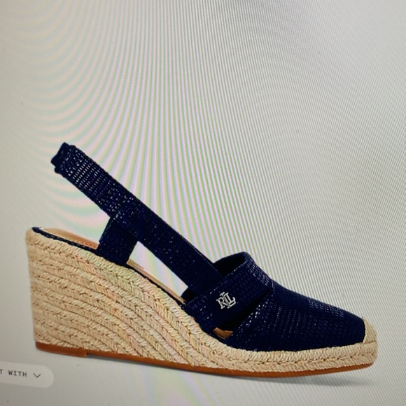 Ralph Lauren Shoes - Ralph Lauren Penelopie Navy Espadrille Wedge size 10